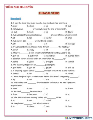 Chuyên đề 4- phrasal verbs