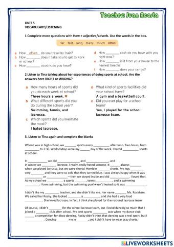 Listening comprehension