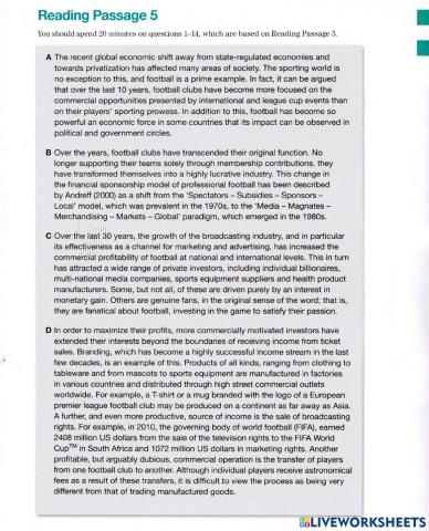 Reading Ex. - IELTS (3 sections)