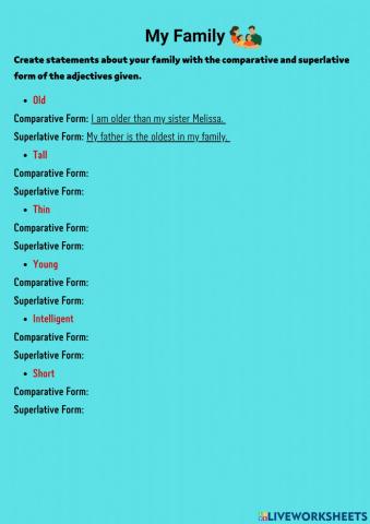 Comparatives and Superlatives