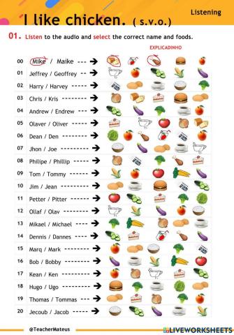 PRESENT SIMPLE - I like food. - 00 - Listening