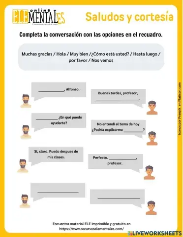 Saludos y cortesía - Conversación es español