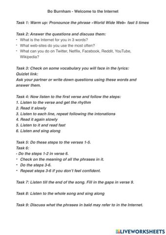 Welcome to the Internet - Bo Burnham's song