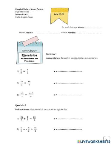 Ecuaciones con Fracciones
