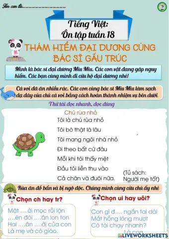 Lớp 1 - Tiếng việt - Tuần 18