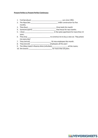 Present Perfect vs Present Perfect Continuous