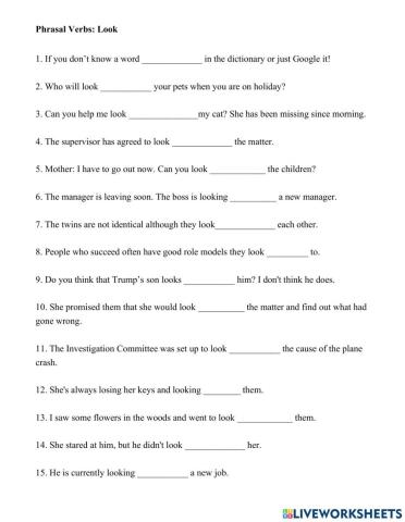 Phrasal verbs -look