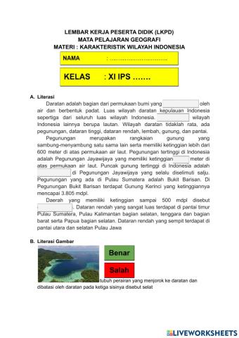 LKPD Karakteristik Wilayah Indonesia