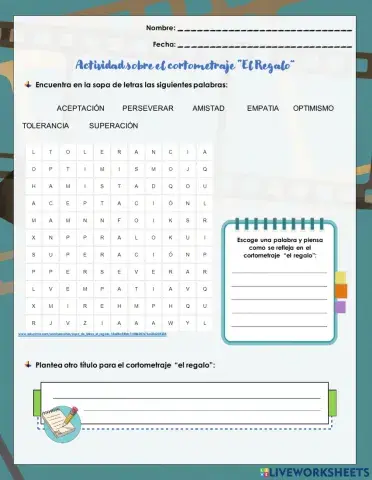 Sopa de letras: corto el regalo