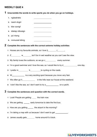 Extreme holiday activities