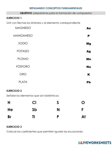 Repaso pre formación de compuestos