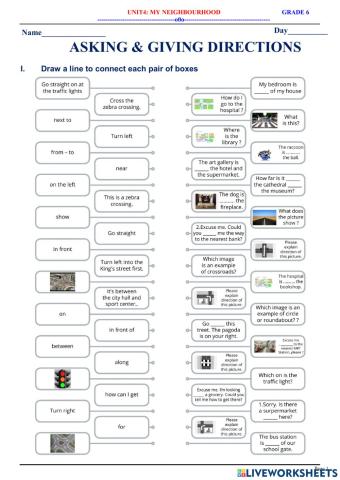 English 6 - Unit 4 - Giving & Asking directions