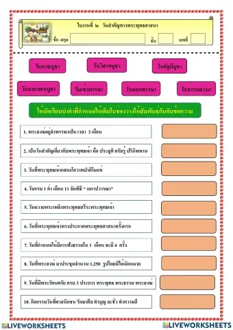 วันสำคัญทางศาสนา 1