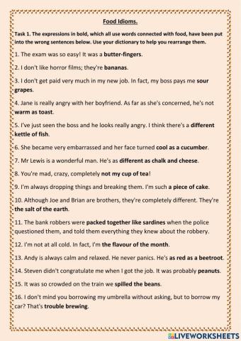 Food Idioms