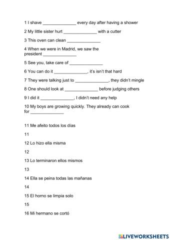 Pronombres reflexivos