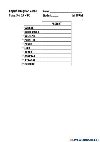 NEW VERBS 3º 1st T-1