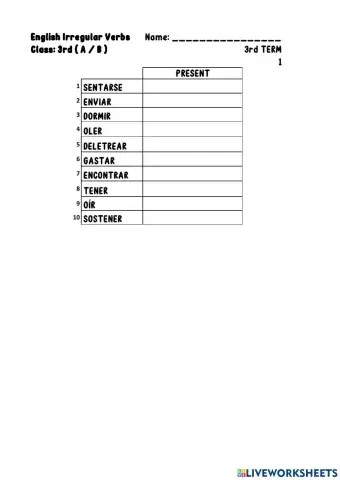 NEW VERBS 3º 3rd T-1