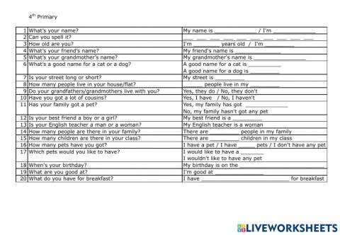 ORAL EXAM 1ST TERM 4TH