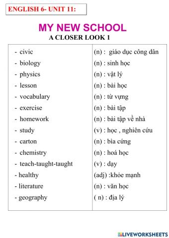 Englíh 6- unit 1- a closer look 1