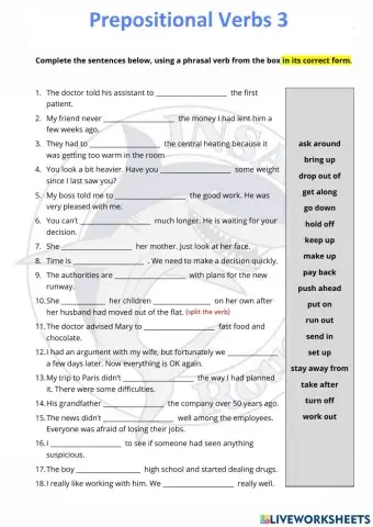 Prepositional Verbs 3