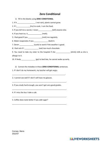Zero conditional