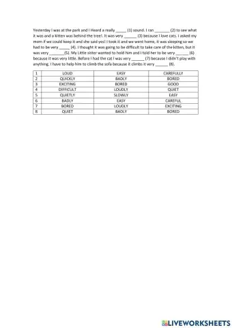 Kid's box 4 midterm practice adverbs and adjectives