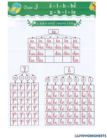 Tiếng Việt 1 - Tuần 3