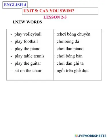 English 4- unit 5- lesson 2-3