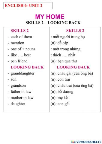 English 6- unit 2- skills2 + looking back