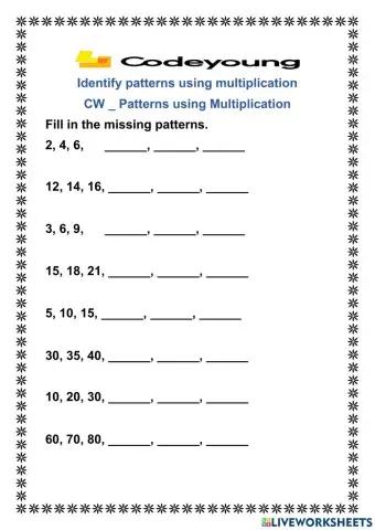 Patterns using Multiplication