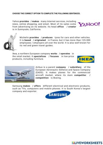 Different kinds of companies