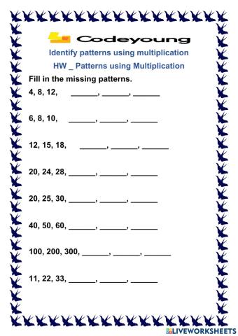 Patterns using Multiplication