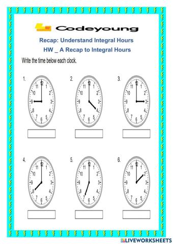 A Recap to Integral Hours