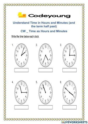 Time as Hours and Minutes