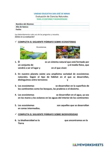 Evaluacion de ecosistemas y biodiversidad