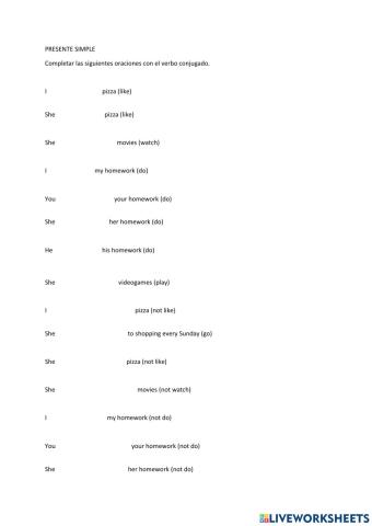 Presente simple ingles