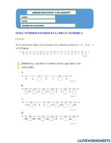 Numeros en la recta númerica