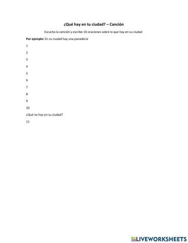 ¿Qué hay en tu ciudad? - Canción