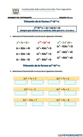 Factorización trinomio