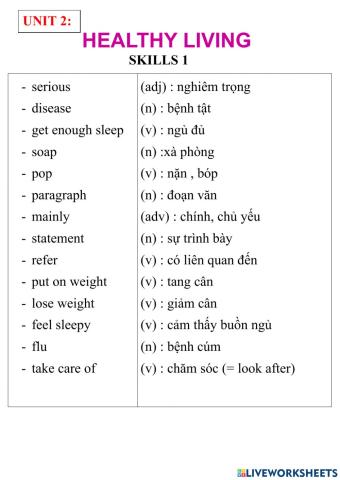 English 7- unit 2-  skills 1