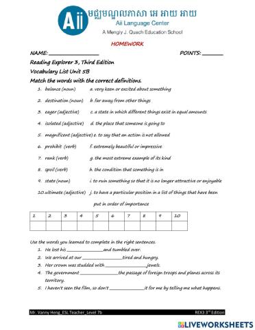 REX3 3rd Edtion-Unit5B-HW2