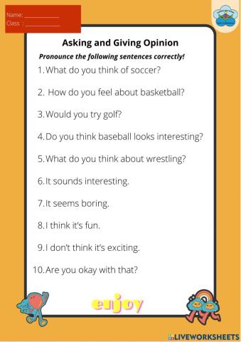 Asking and Giving Opinion