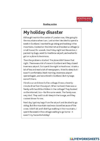 Adults 3 - Readiing section - Mid term - 2022