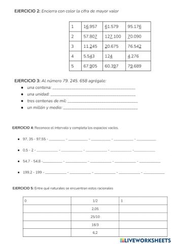 Evaluación semestral. Numeración. Escuela 152