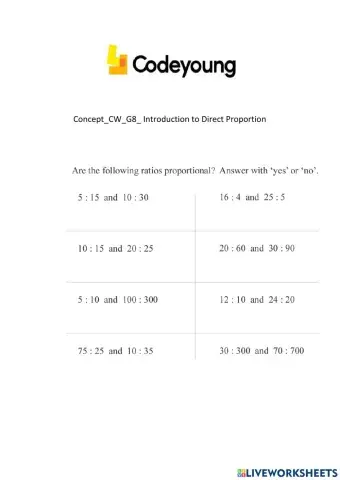 Concept-CW-G8- Introduction to Direct Proportion