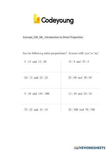 Concept-CW-G8- Introduction to Direct Proportion
