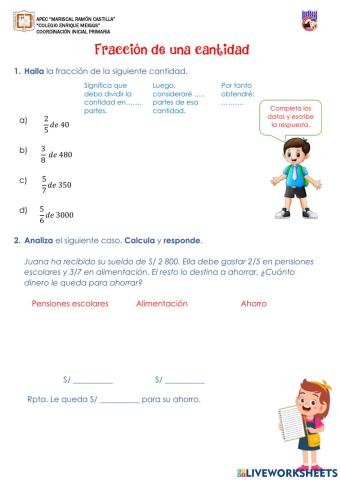 Fracción de una cantidad