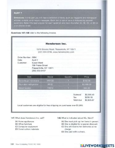 Mini -test reading 3