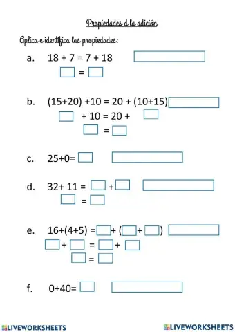 Propiedades de la adición