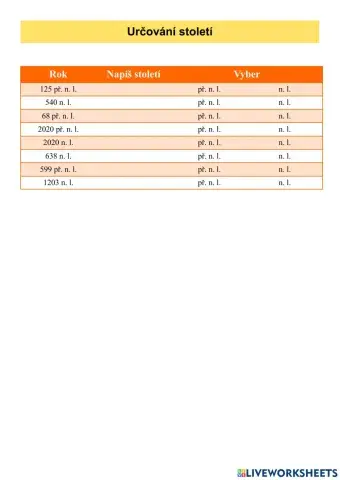 Určování století